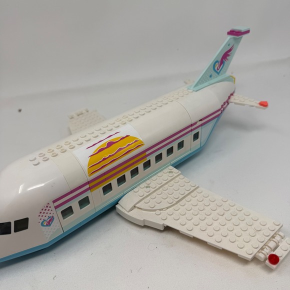 LEGO Friends Heartlake City Airplane 41429 White Teal Pink Passenger Jet As Is - Picture 2 of 5